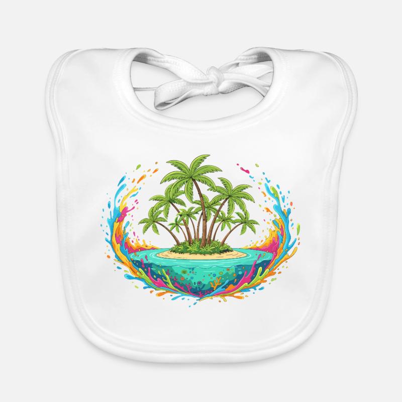 Jeu des couleurs de Palm Island Tropical Bavoir bio Bébé