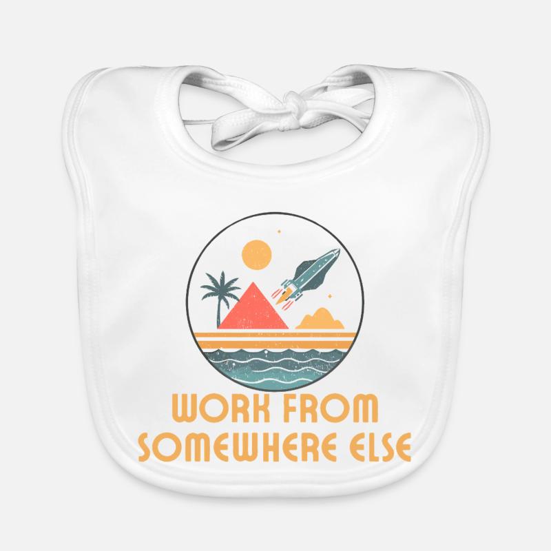 Working from anywhere – retro journey Organic Baby Bibs