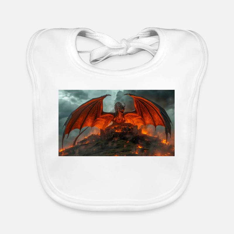 A Dragon Threatens Beowulf's Peaceful Kingdom Organic Baby Bibs