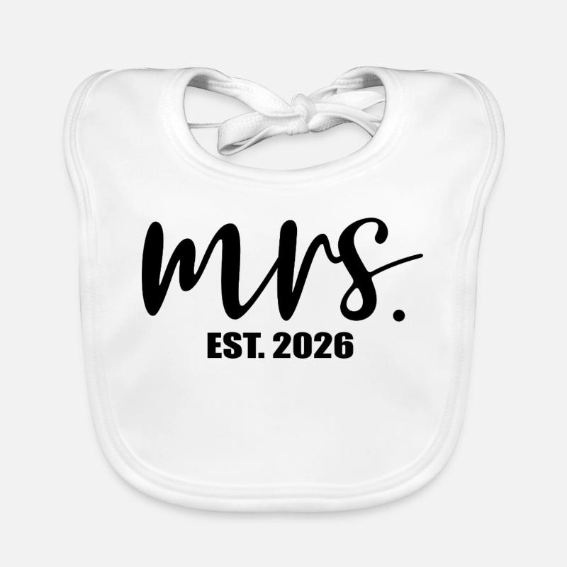 Mariée minimaliste Mme 2026 Bavoir bio Bébé