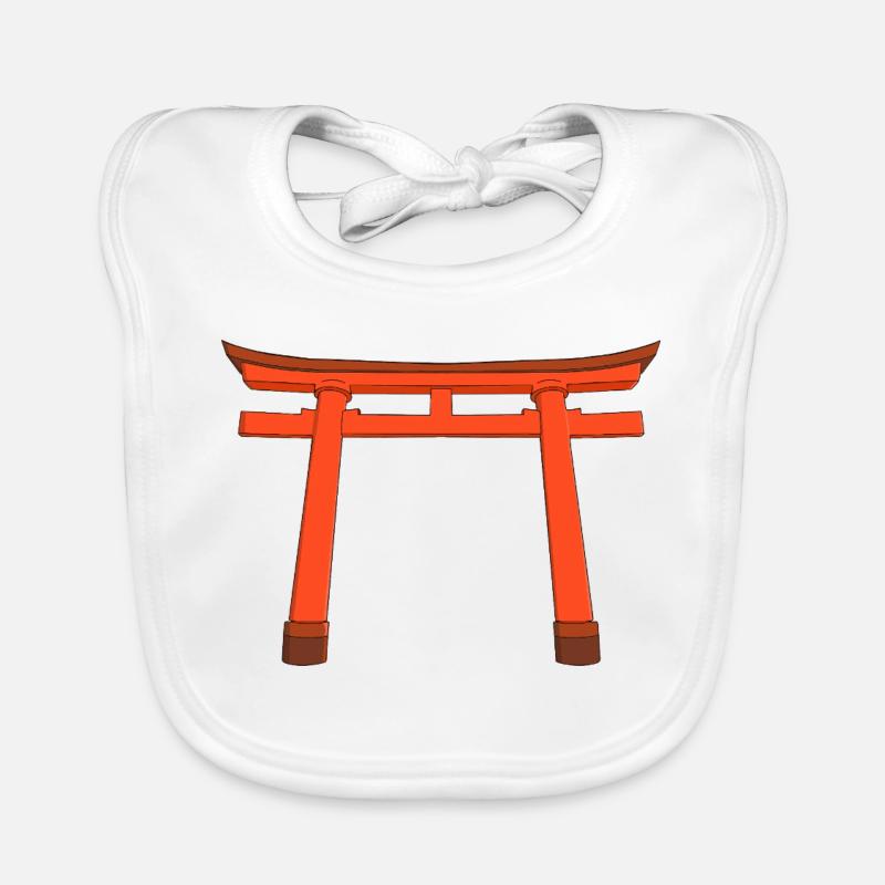 Vivid Torii Gate Organic Baby Bibs