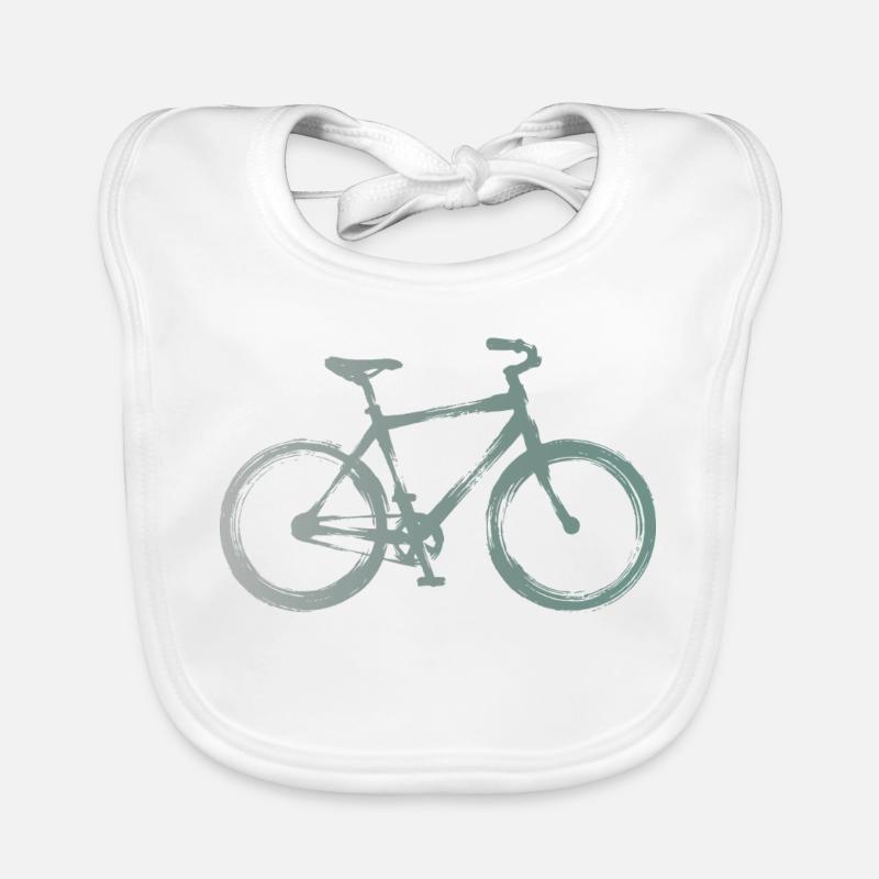 Bicycle in minimalist watercolor Organic Baby Bibs