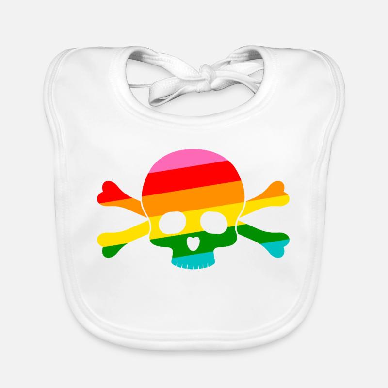 Crâne arc-en-ciel Bavoir bio Bébé