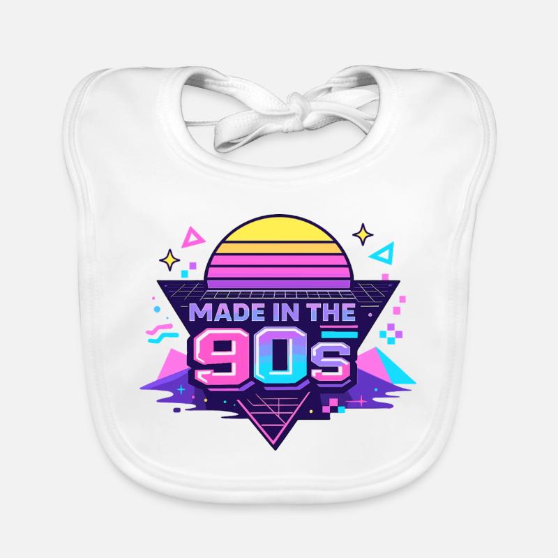 Made in the 90s Retro Neon Organic Baby Bibs