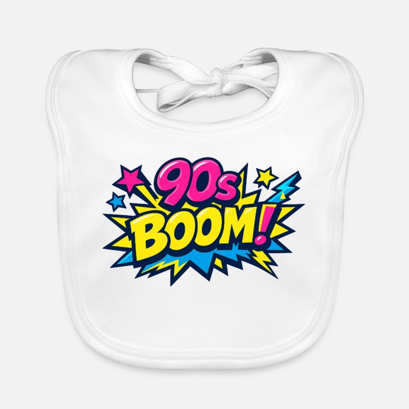 90s Boom Comic Explosion Organic Baby Bibs