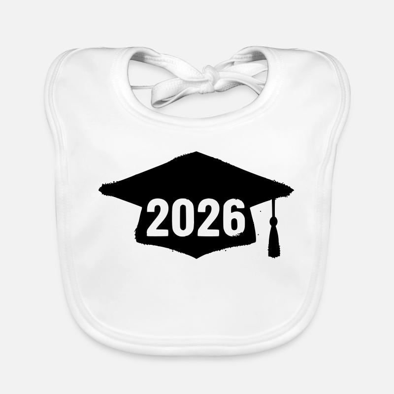 Doktorhut Abschluss 2026 Grunge - Baby Bio-Lätzchen - Weiß