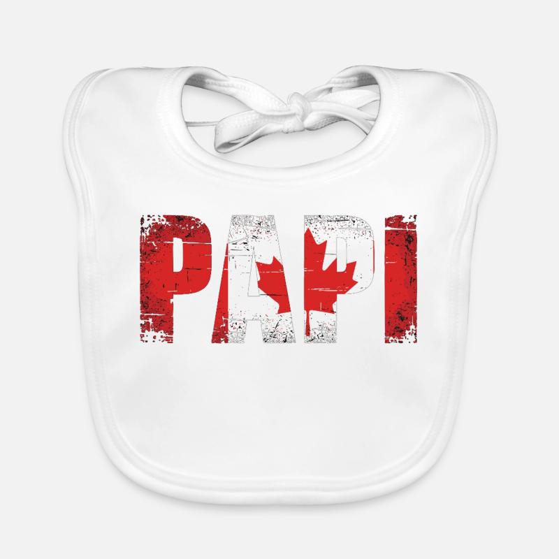 Daddy Canada Flag Vintage Dad Organic Baby Bibs