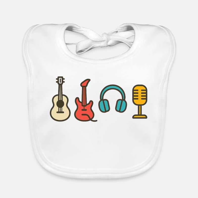 Music Notes Rhythm Beat Design Gift Organic Baby Bibs