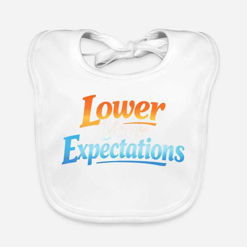 Sarcasm – Lower Your Expectations – Funny Woman Organic Baby Bibs
