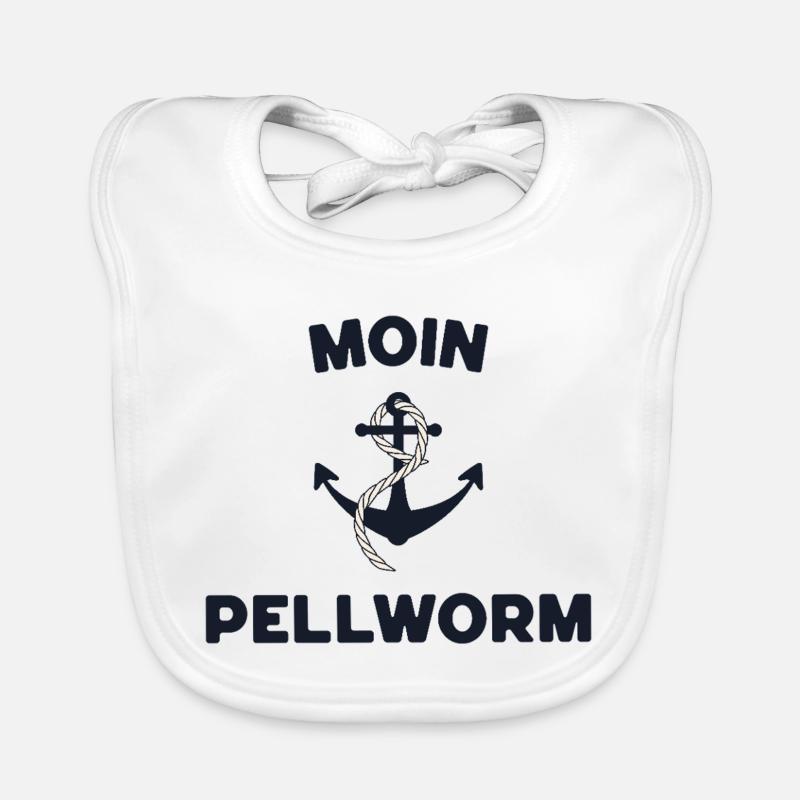Moin Pellworm – Maritimes Anker-Design Baby Bio-Lätzchen