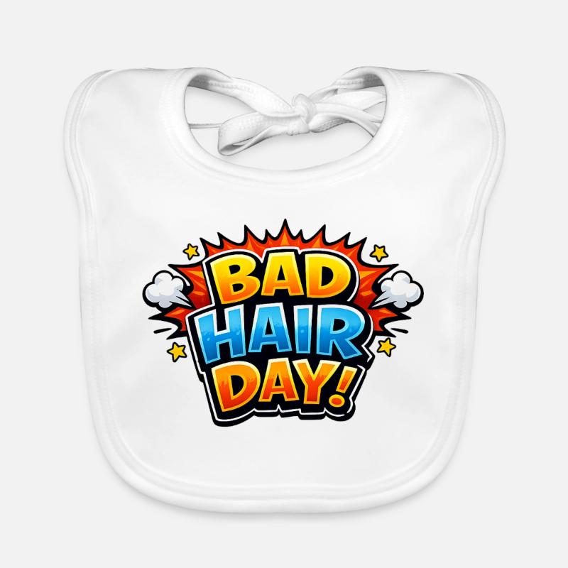 Bad Hair Day Comic Explosion Organic Baby Bibs