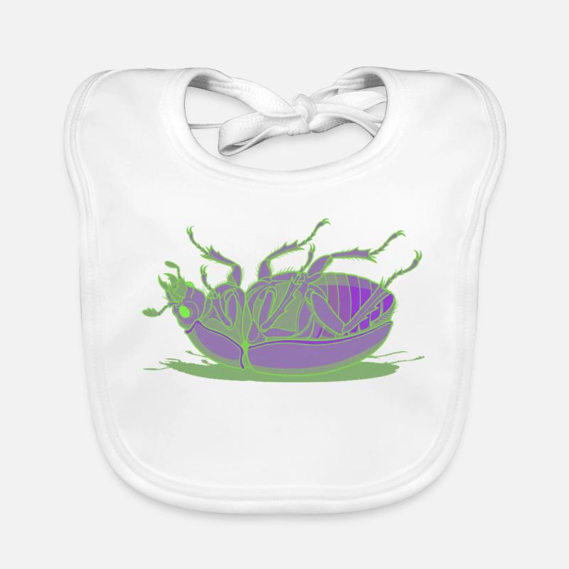 Insecte vert néon violet Bavoir bio Bébé