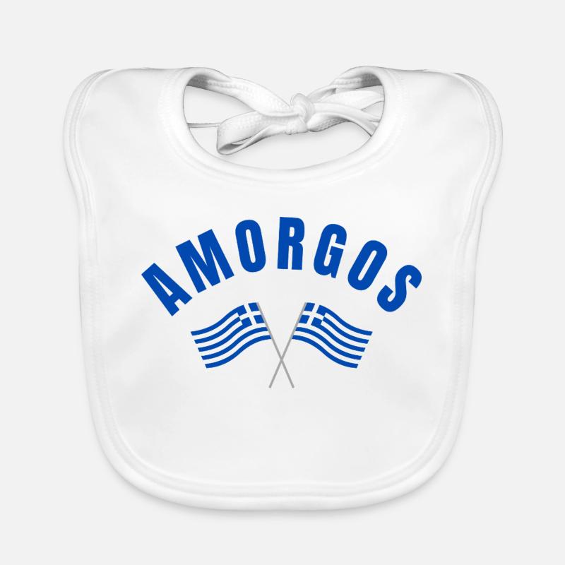 Drapeaux grecs d’Amorgos Bavoir bio Bébé