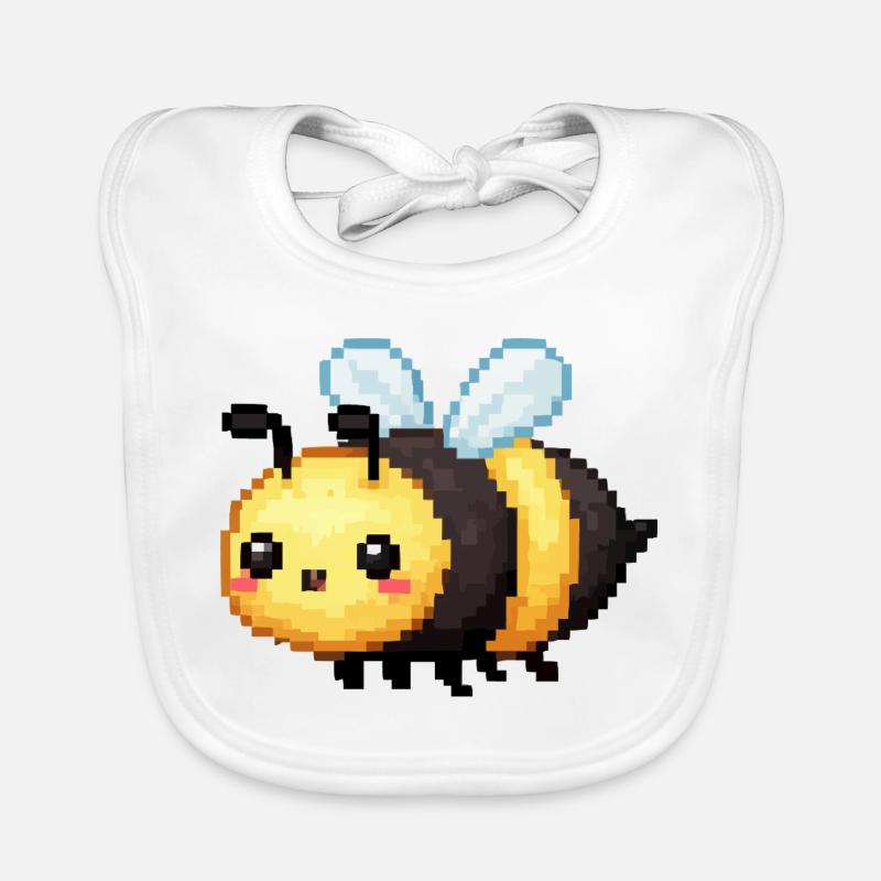 Pixelbiene Niedliche Retro Bienchen Baby Bio-Lätzchen