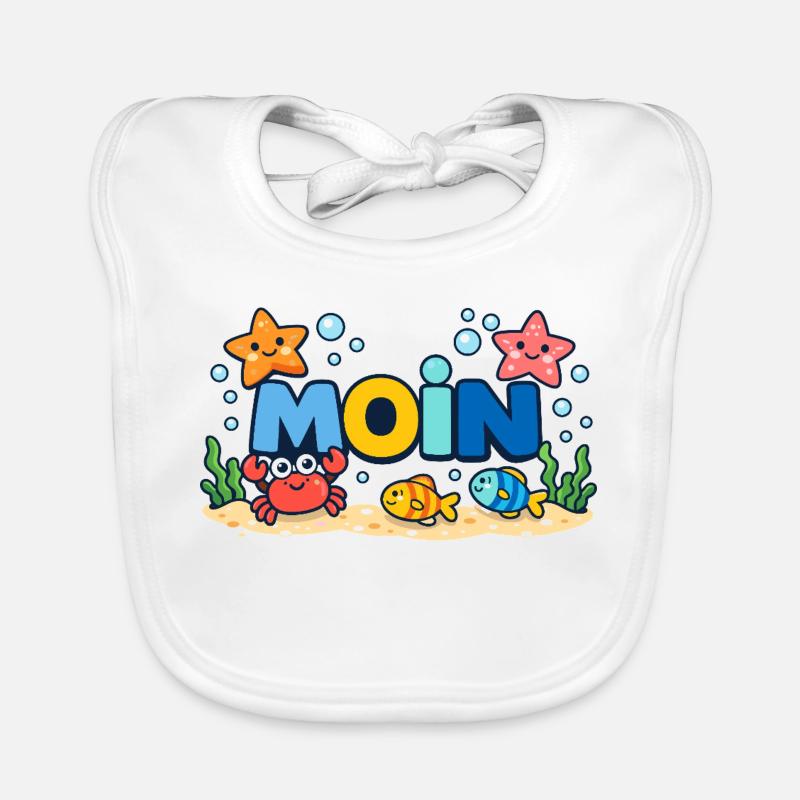 MOIN Möwe Leuchtturm Maritim Bunt Baby Bio-Lätzchen