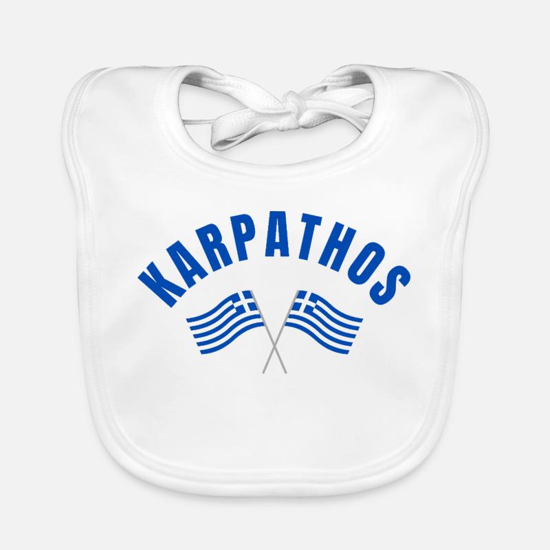 Karpathos avec drapeaux grecs croisés Bavoir bio Bébé