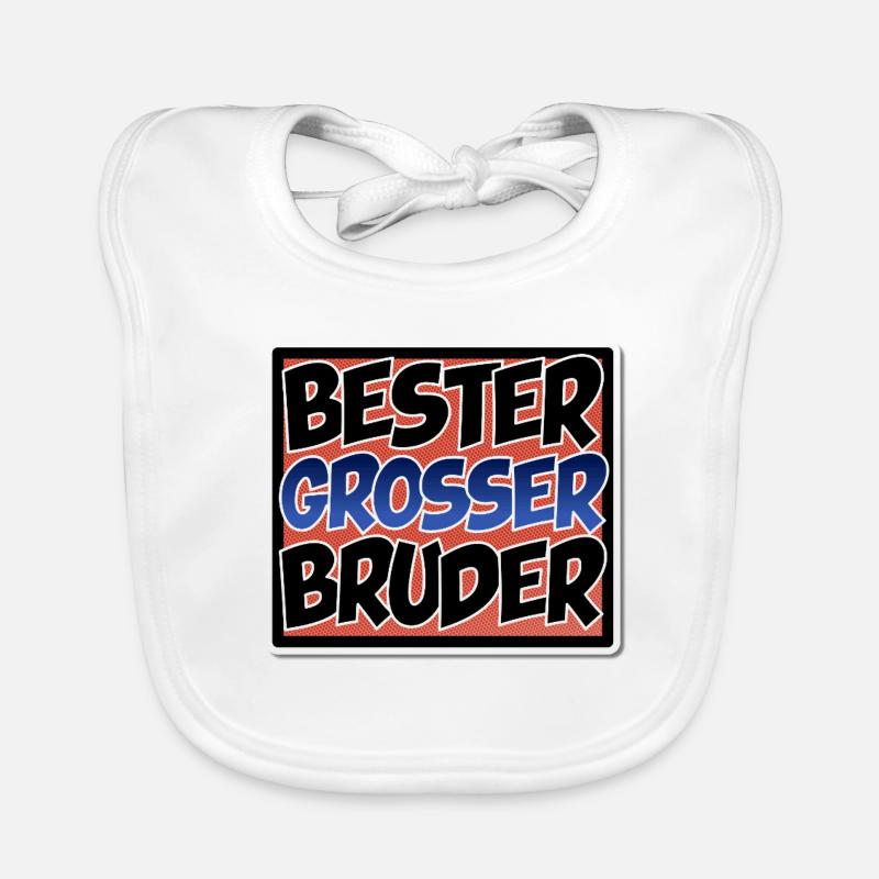 Bester großer Bruder - Comic Stil - Baby Bio-Lätzchen - Weiß