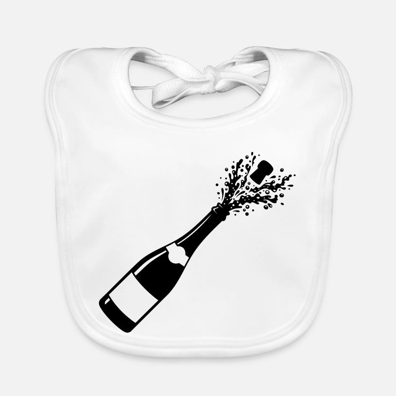 Sparkling Bottle Pop Silhouette Organic Baby Bibs