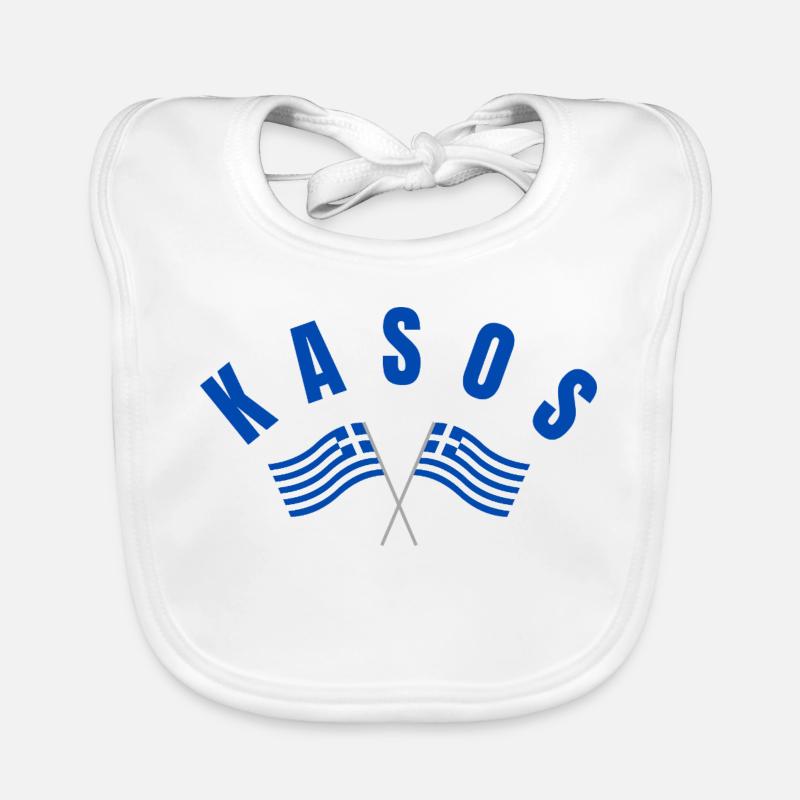 Drapeaux grecs de Kasos croisés Bavoir bio Bébé