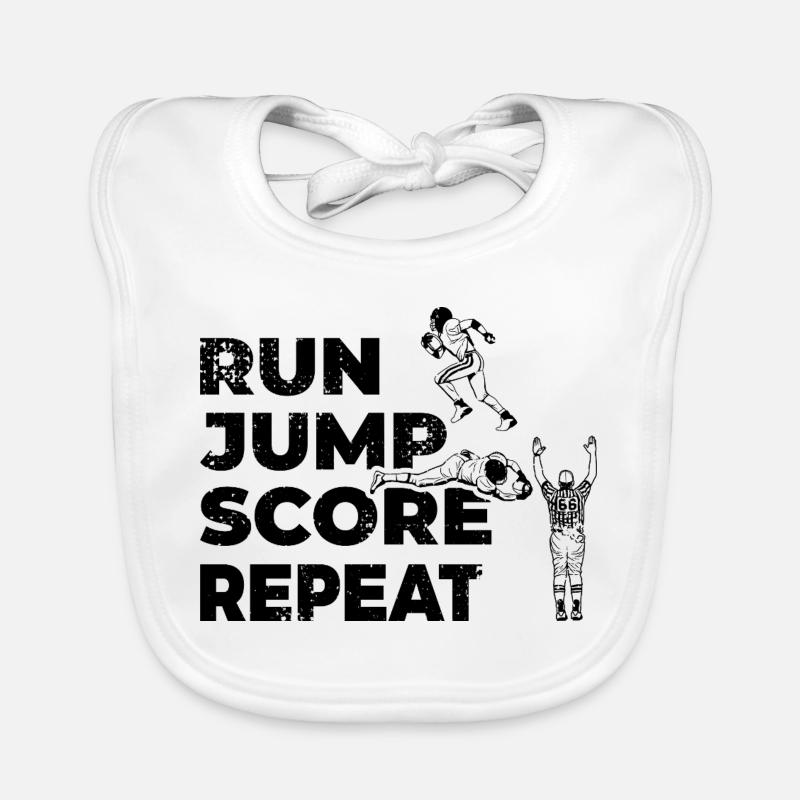 Run Jump Score Repeat Baby Bio-Lätzchen