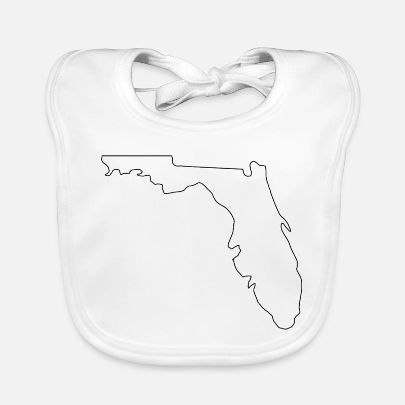 Florida outline map Organic Baby Bibs