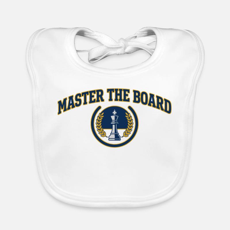 Maître de l'Échiquier Blason Roi Échecs Premium Bavoir bio Bébé