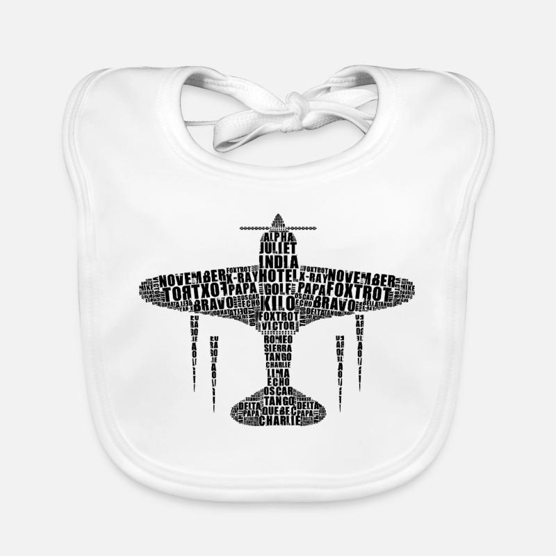 Phonetic Alphabet Pilot Shirt Organic Baby Bibs