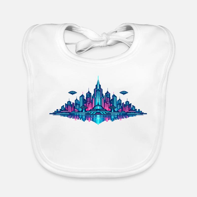 Reflet de Neon City Bavoir bio Bébé