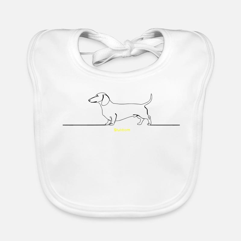Dackel Stur Line Art Spruch Baby Bio-Lätzchen