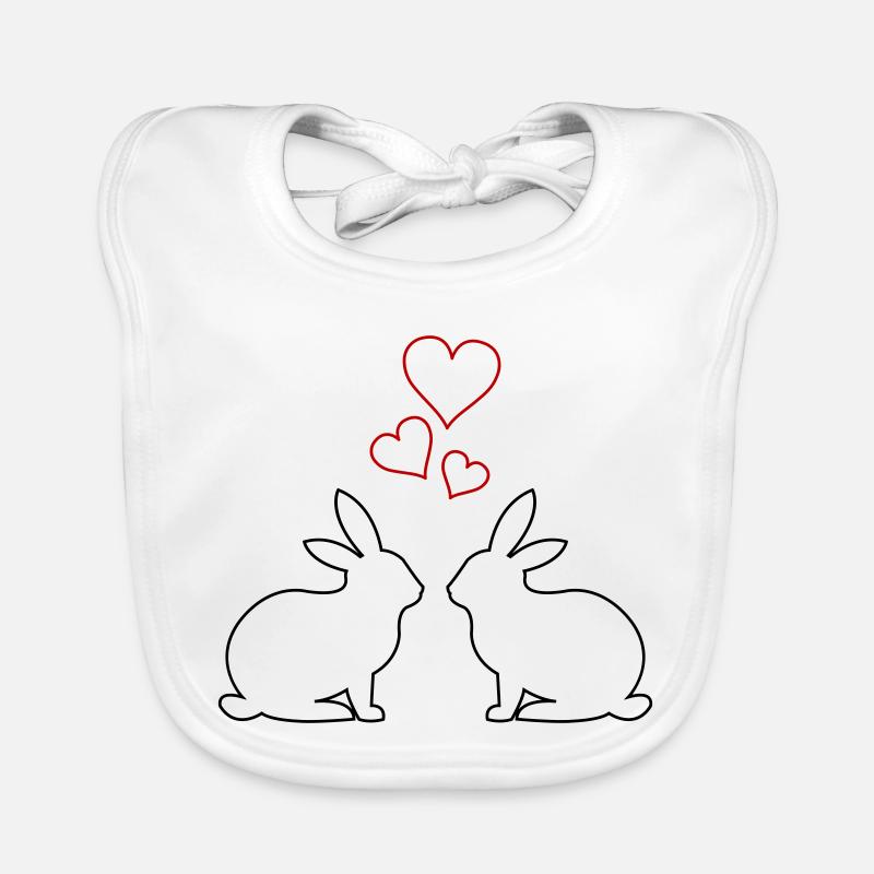 Cœurs de Lapin Bavoir bio Bébé