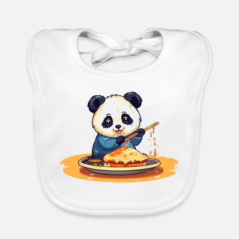 Panda kocht Pfannkuchen Baby Bio-Lätzchen