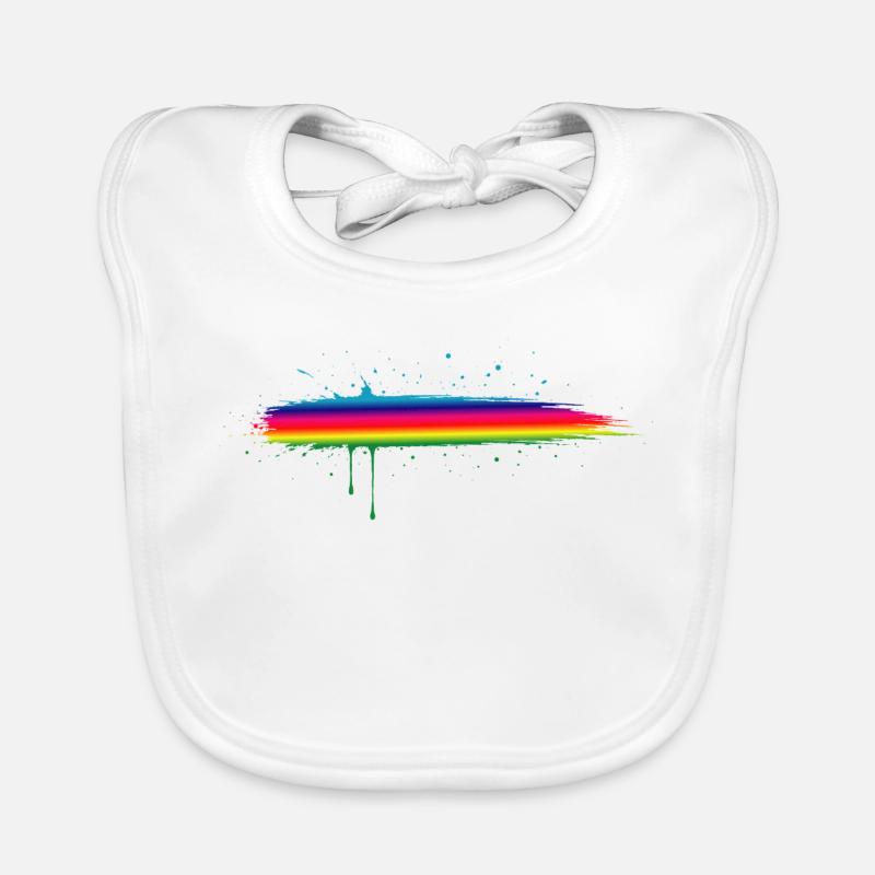 Regenbogen Pinselstrich Farbverlauf Splash Baby Bio-Lätzchen