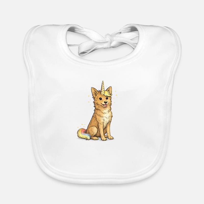 Einhornhund Illustration * Einhorn * Border Collie Baby Bio-Lätzchen