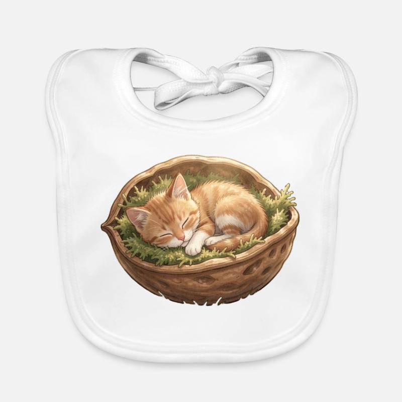 Chaton nid endormi Bavoir bio Bébé