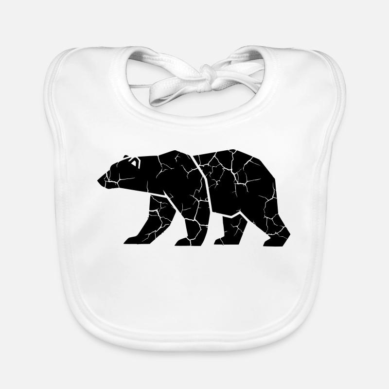 Bear Ripps Grunge Silhouette Organic Baby Bibs