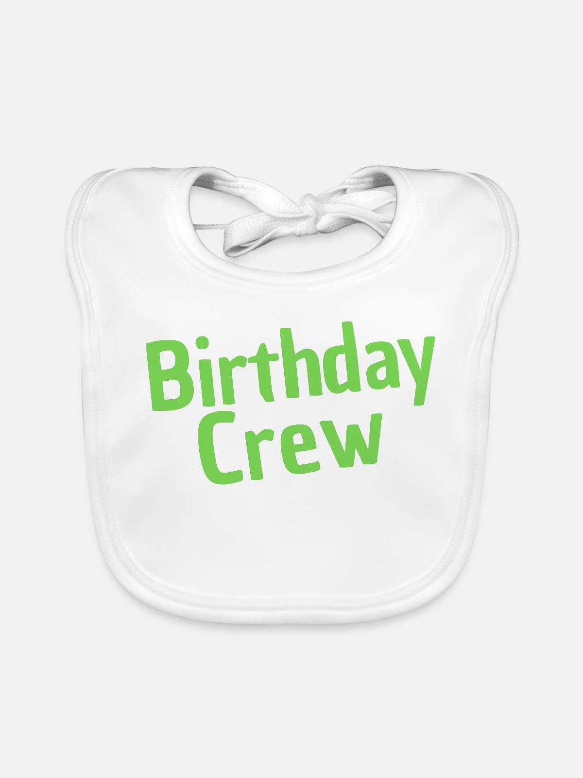 Birthday Crew - Baby Bio-Lätzchen - Weiß - Vorne