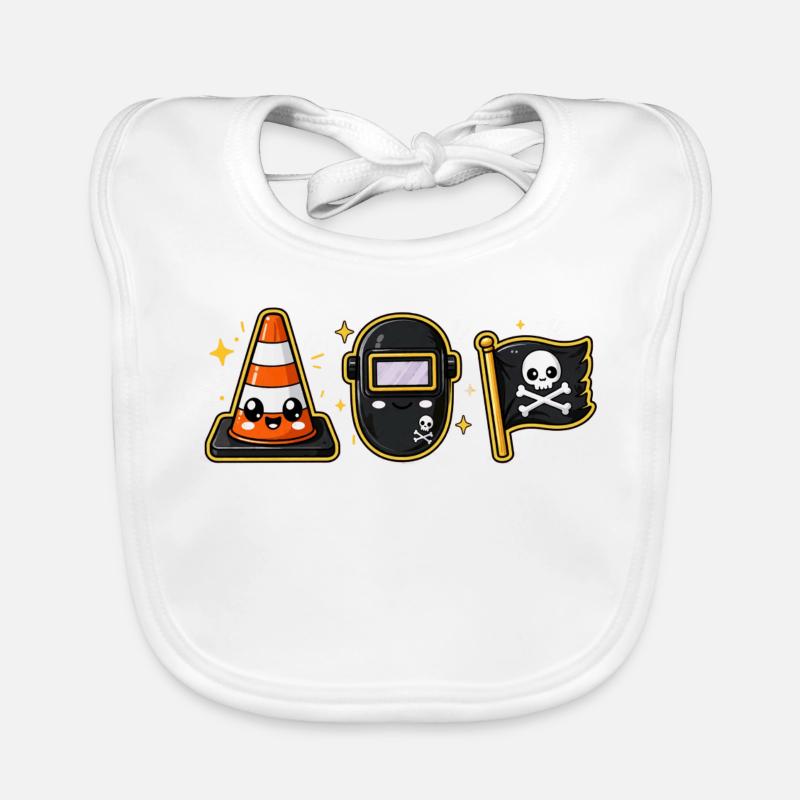 Construction site construction worker pirate Organic Baby Bibs