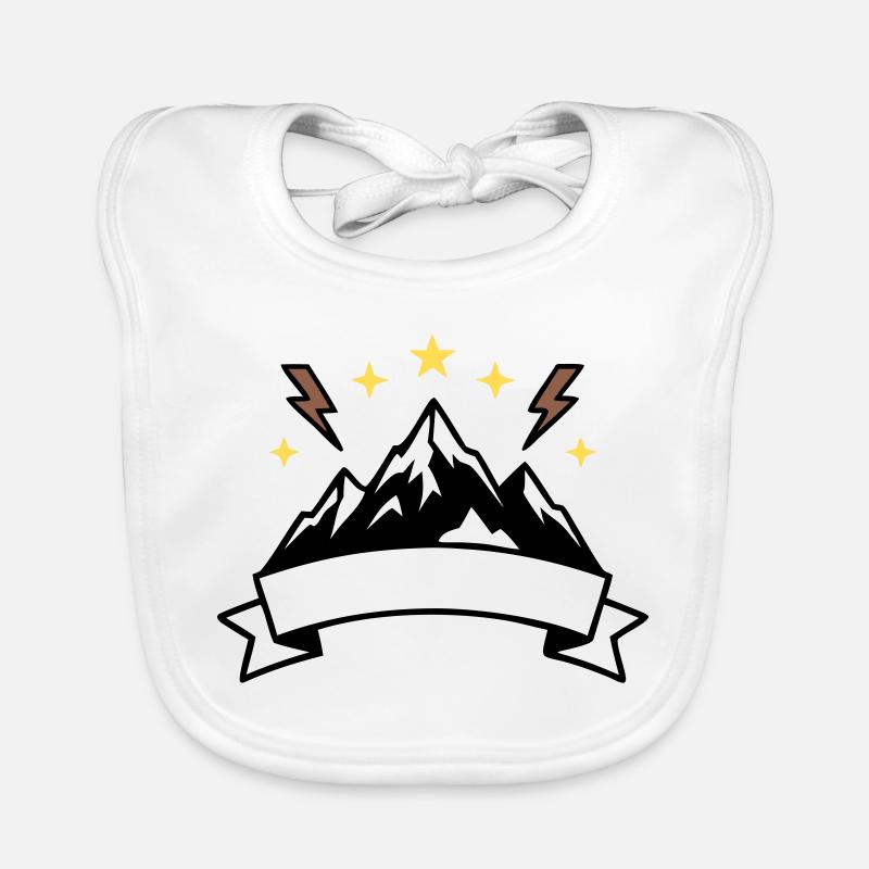 Berge Banner Textfeld Wappen Baby Bio-Lätzchen