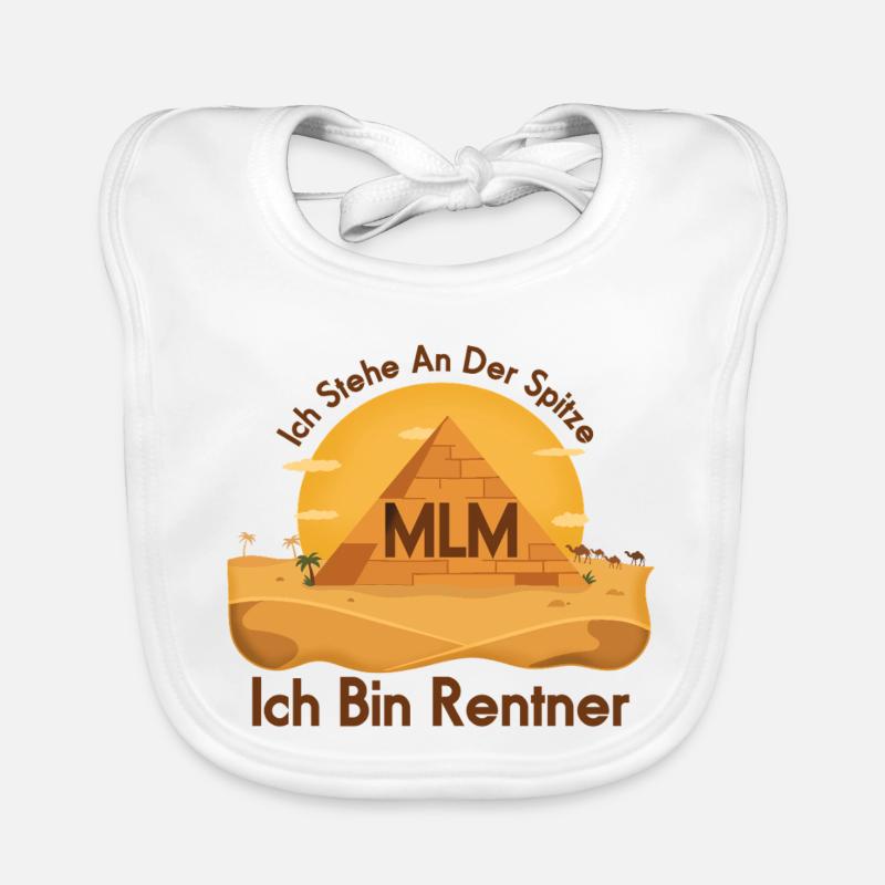 Pyramide MLM Rentner - Baby Bio-Lätzchen - Weiß
