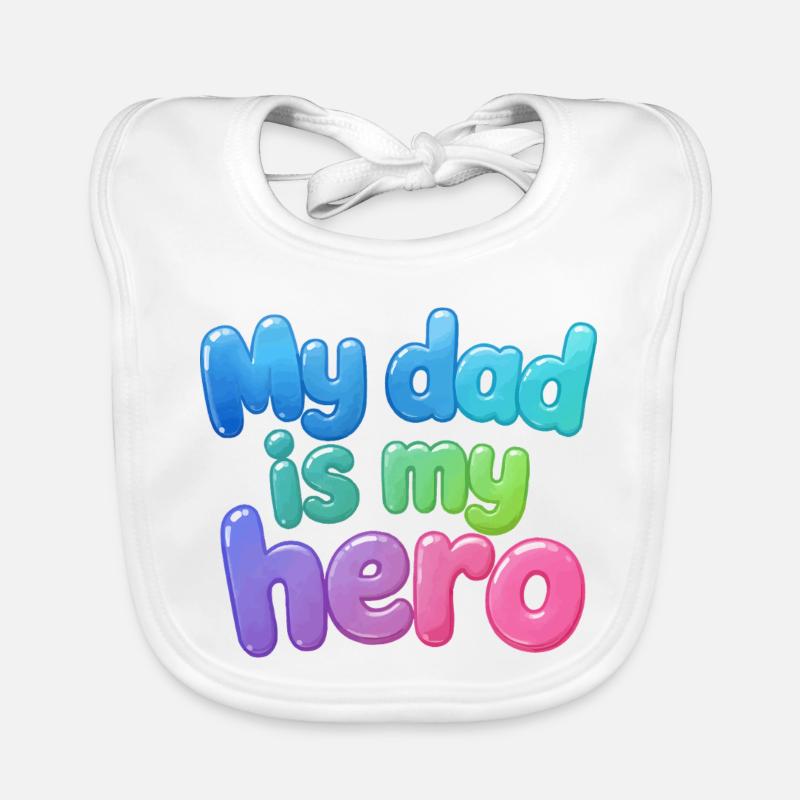 Mon père est mon héros Bubbel Design Bavoir bio Bébé