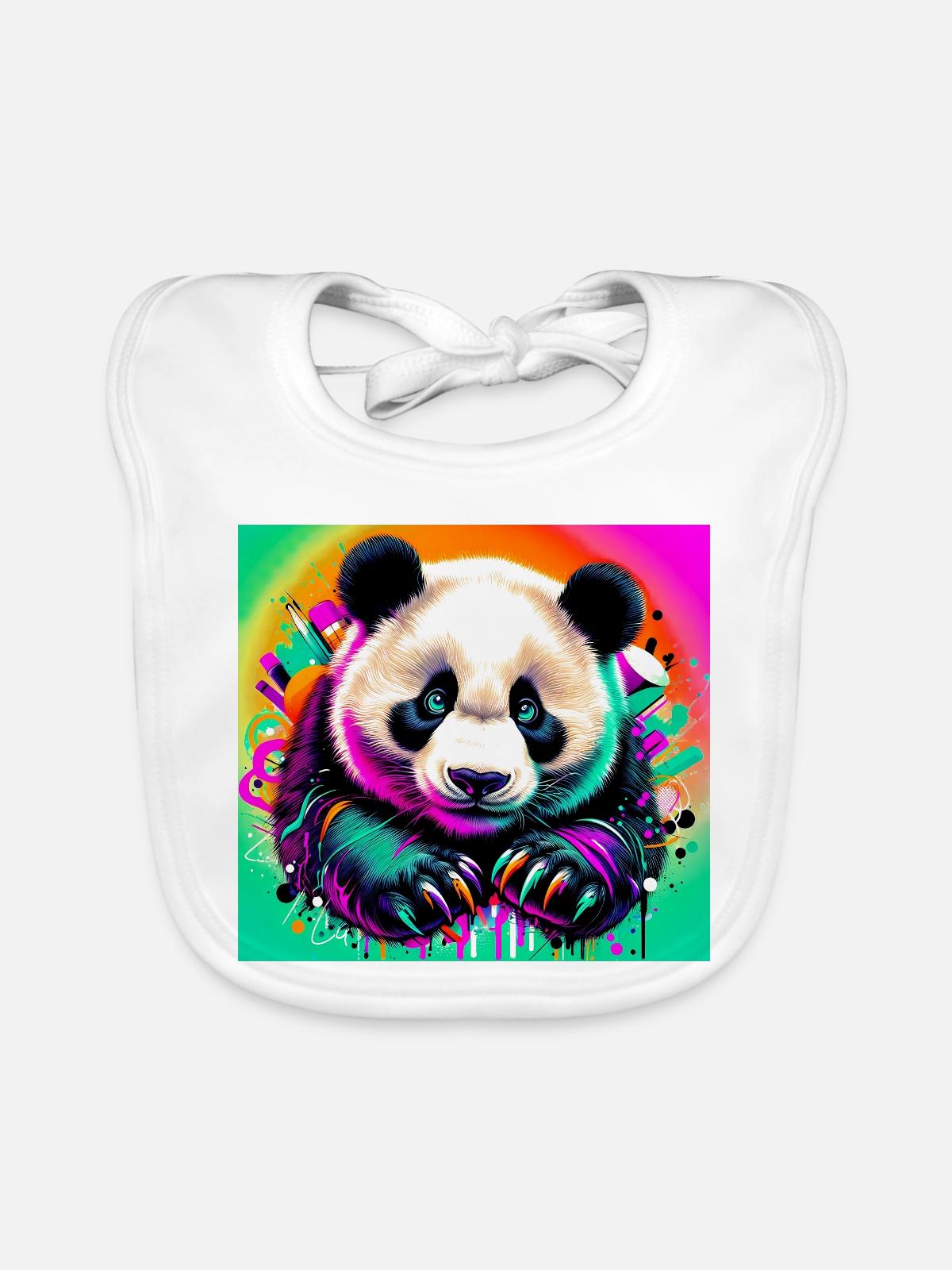 Panda - Baby Bio-Lätzchen - Weiß - Vorne