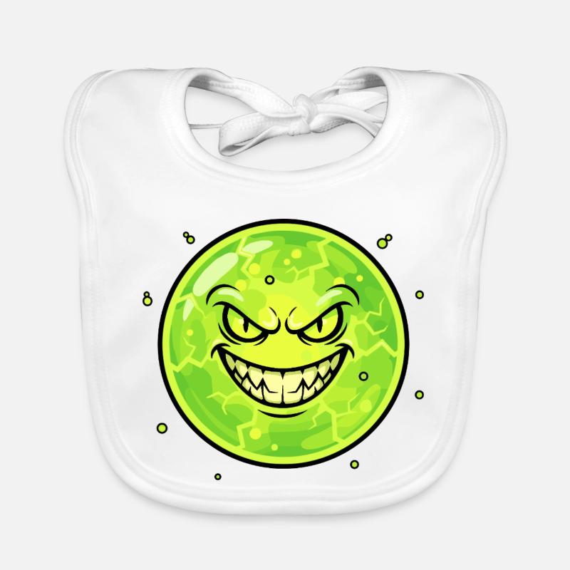 Grimmischer Mond mit Grinsen Baby Bio-Lätzchen