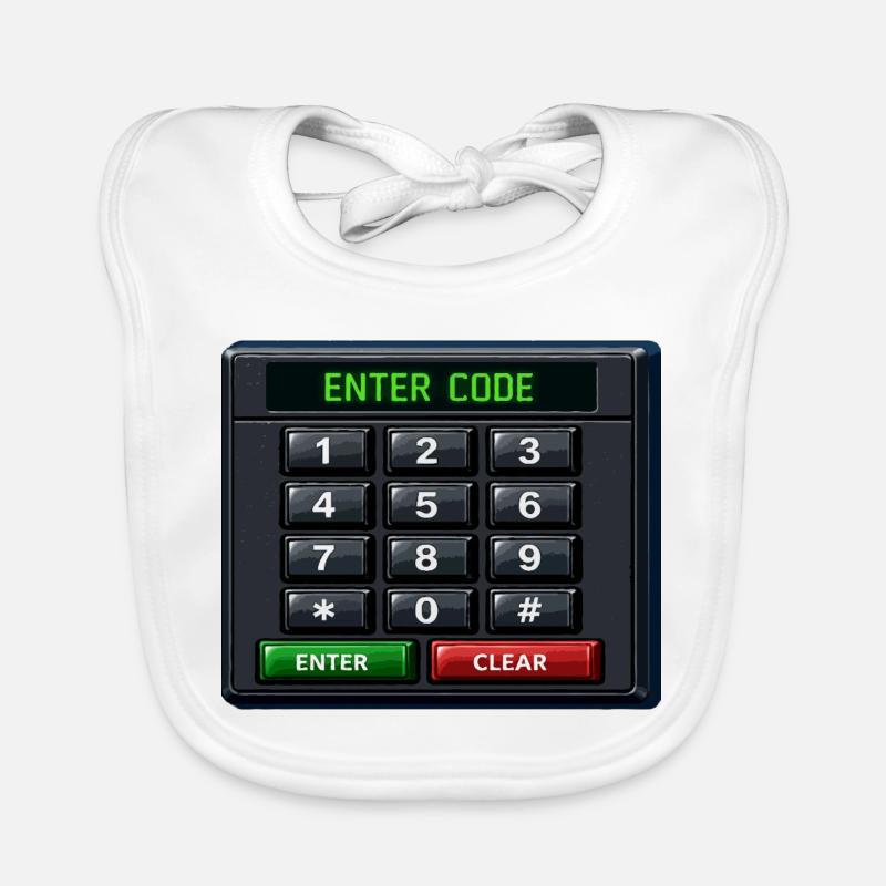 Geben Sie Code Keypad Neon ein Baby Bio-Lätzchen
