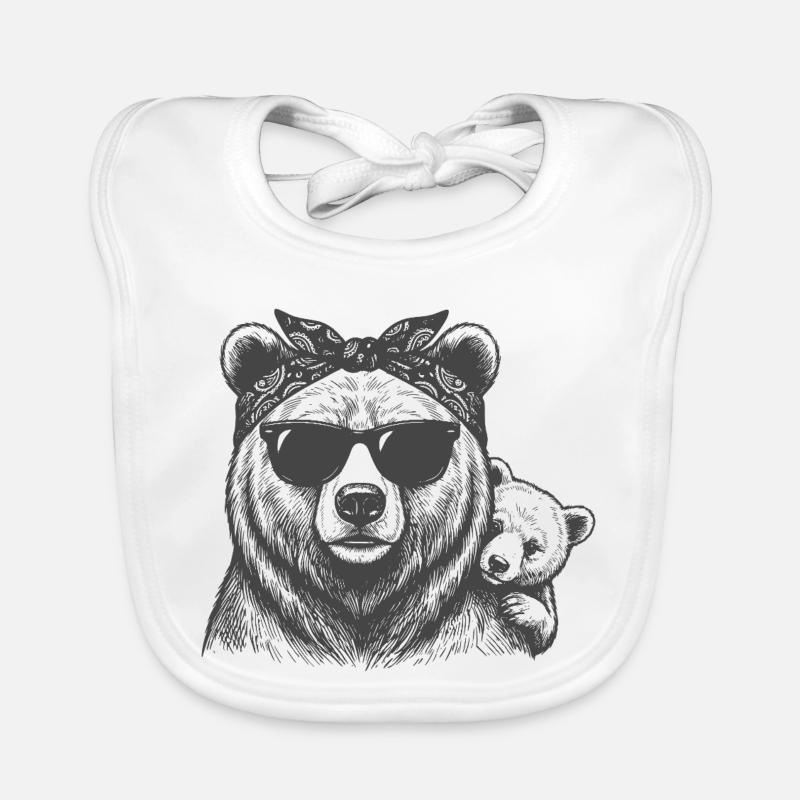 Maman Ours et Bébé Bavoir bio Bébé