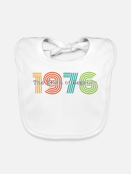 Vintage 1976 - Baby Bio-Lätzchen - Weiß - Vorne