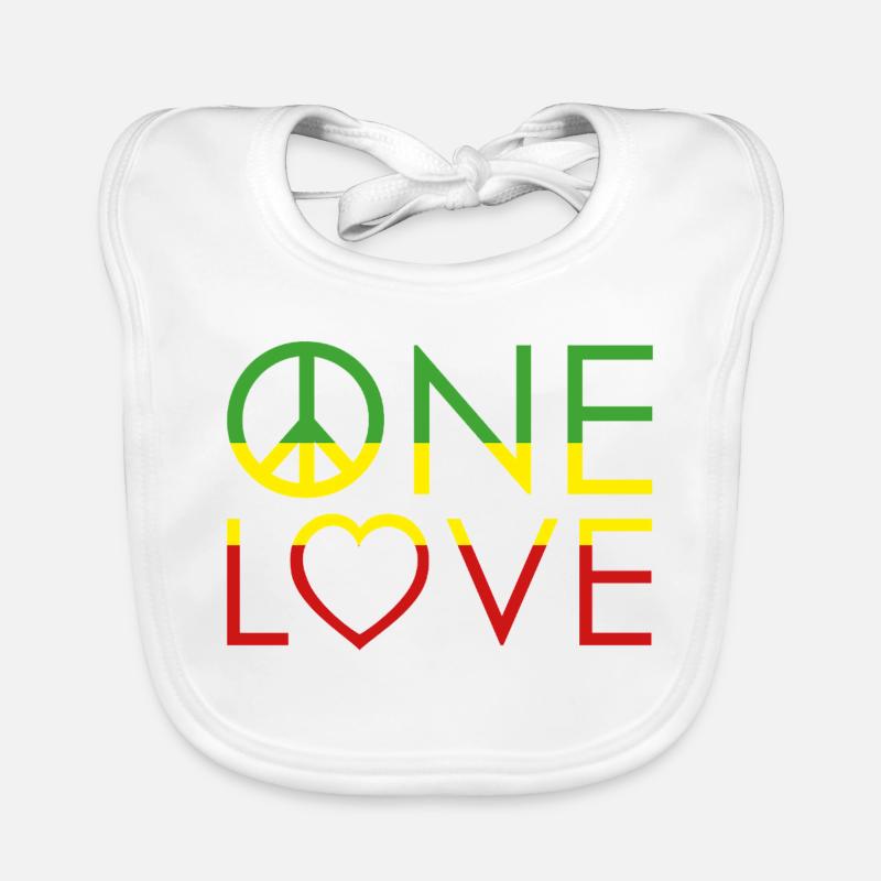 One Love Frieden in Farben Baby Bio-Lätzchen