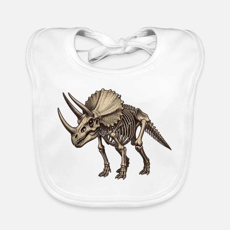 Illustration du tricératops squelette Bavoir bio Bébé