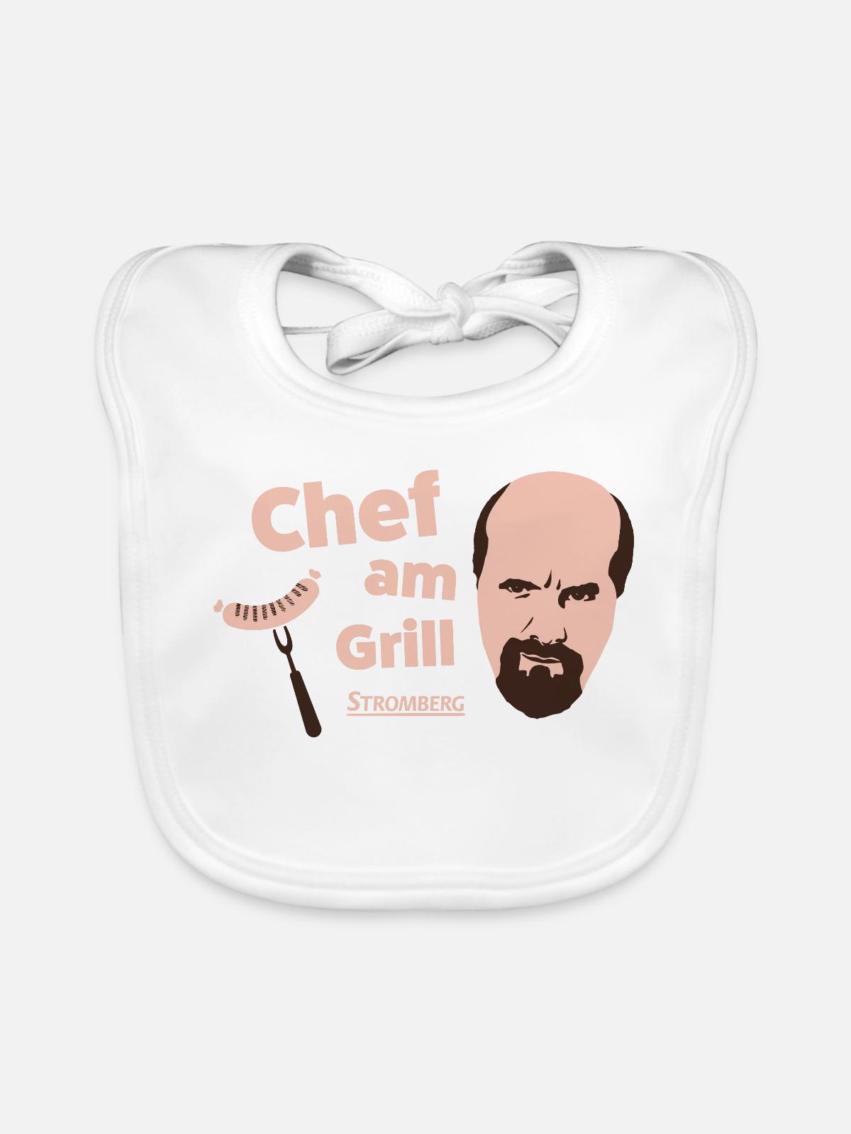 Stromberg Chef Am Grill - Baby Bio-Lätzchen - Weiß - Vorne