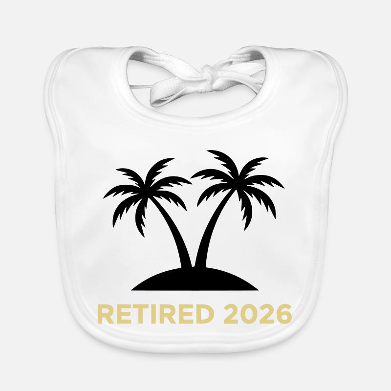 Retired 2026 Pension Palm Trees Logo Organic Baby Bibs