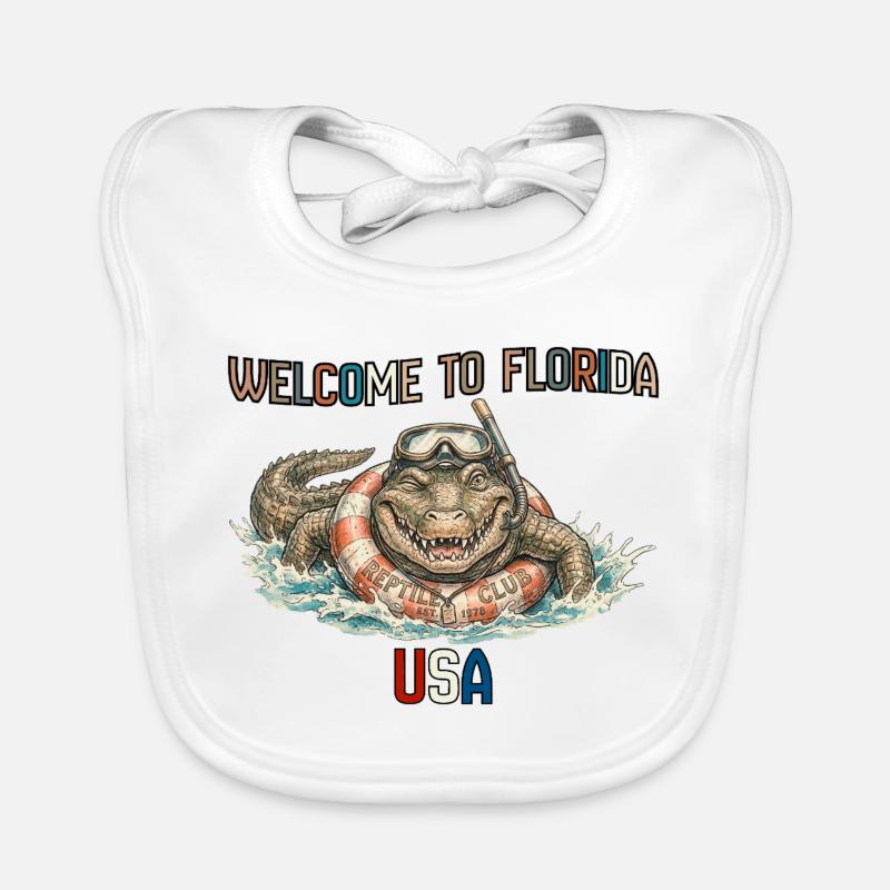 Salutations de fête du crocodile le plus cool de Floride Bavoir bio Bébé
